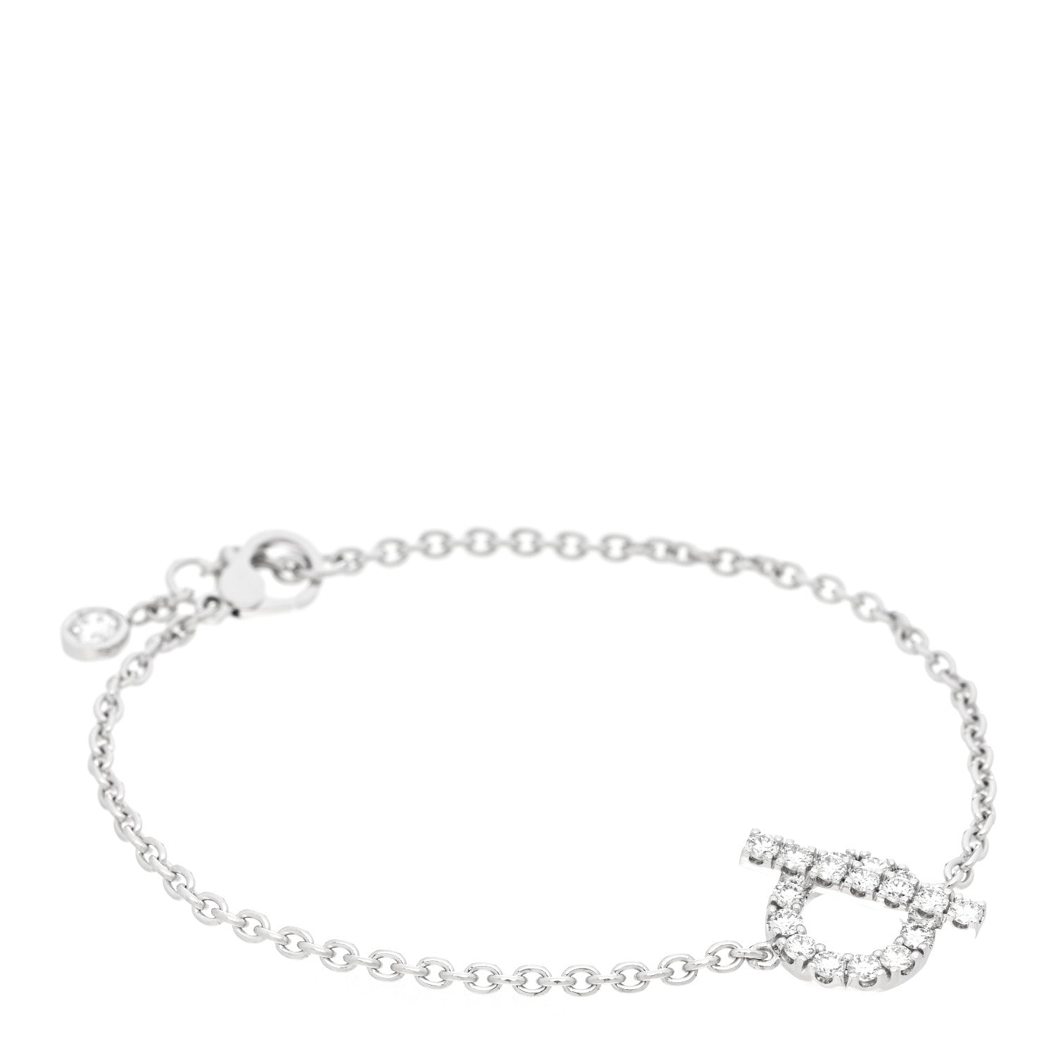 Hermes 18K White Gold Diamond Finesse Bracelet SH 1 of 4