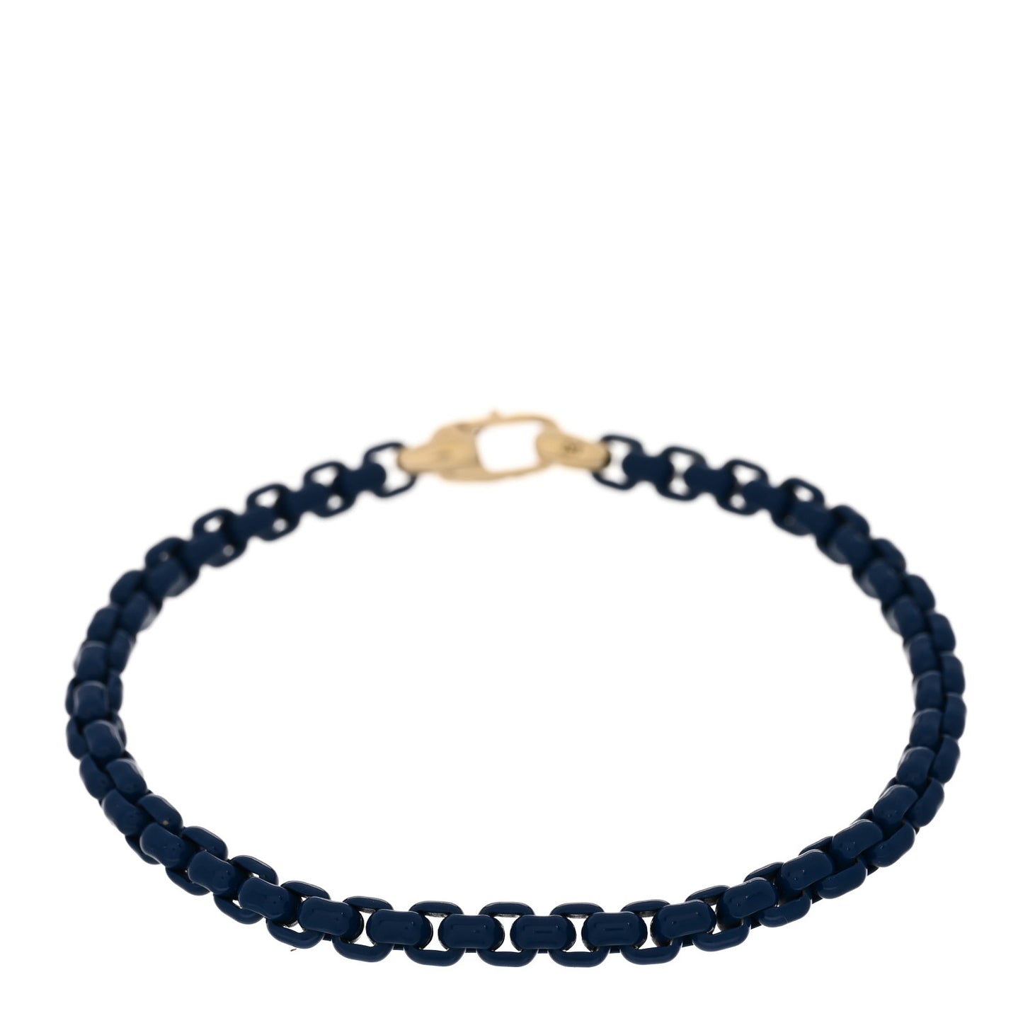 Stainless Steel 14K Yellow Gold Acrylic Bel Aire 4mm Chain Bracelet Navy