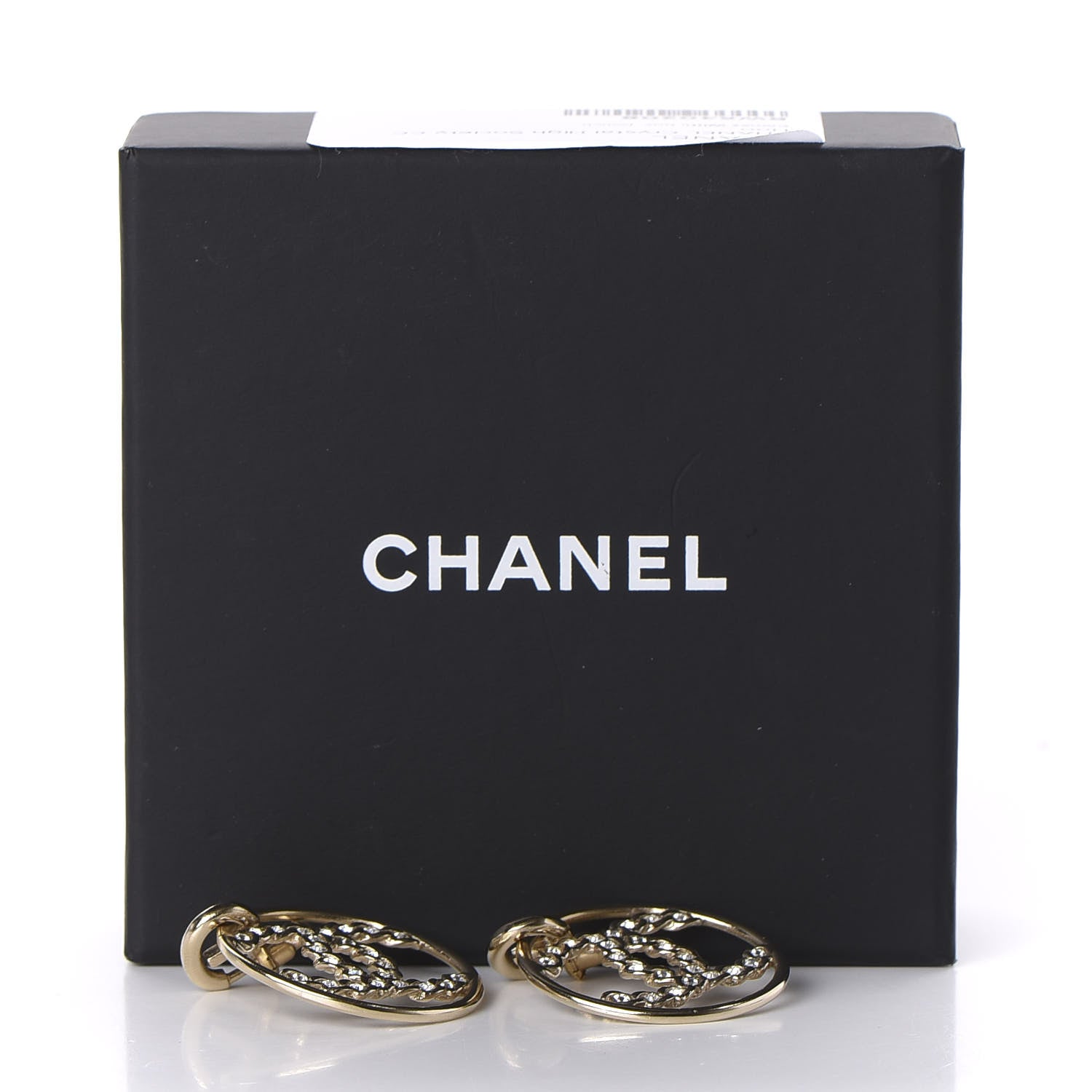 Chanel Baguette Crystal High Society CC Drop Earrings Gold 3 of 3