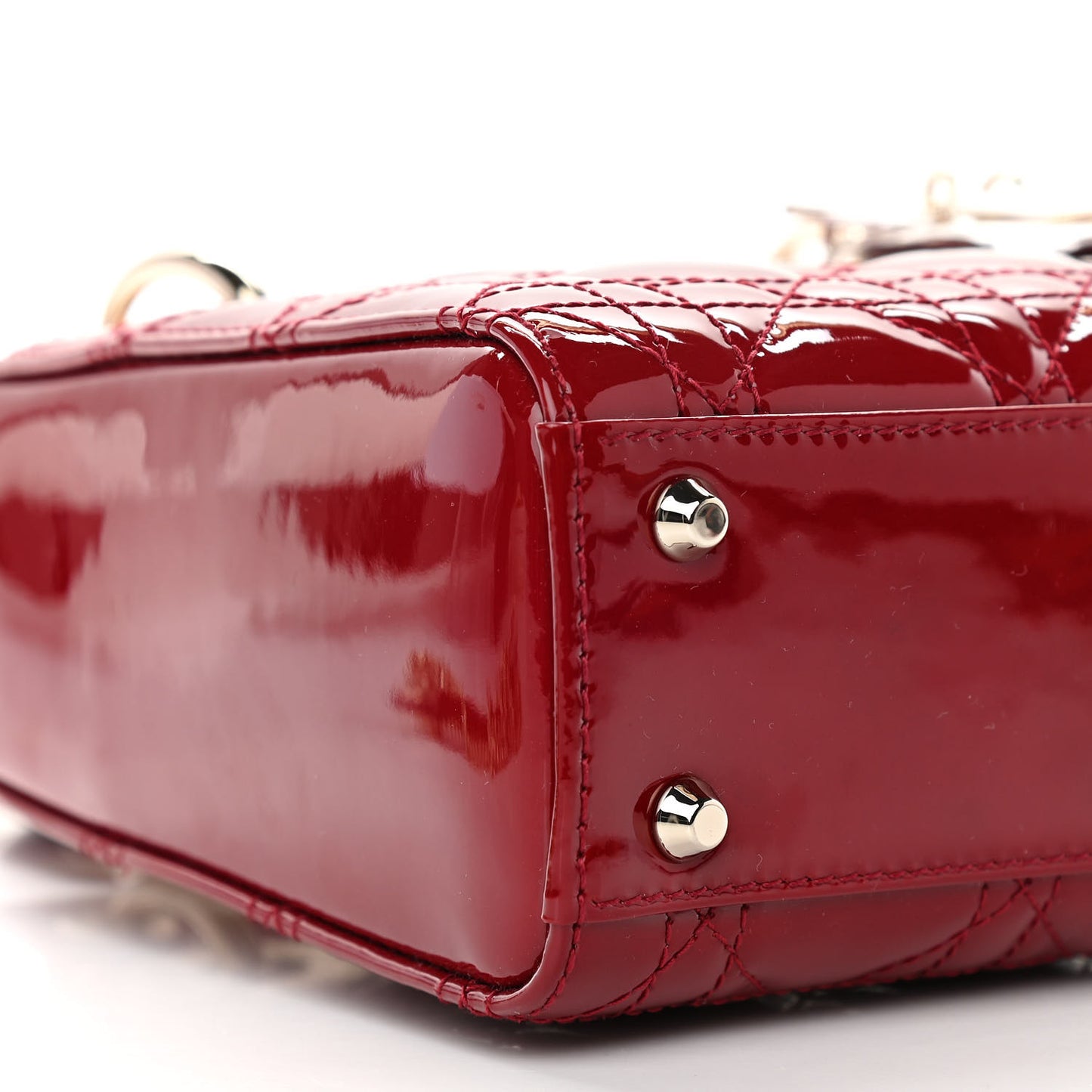 Patent Cannage Mini Lady Dior Red