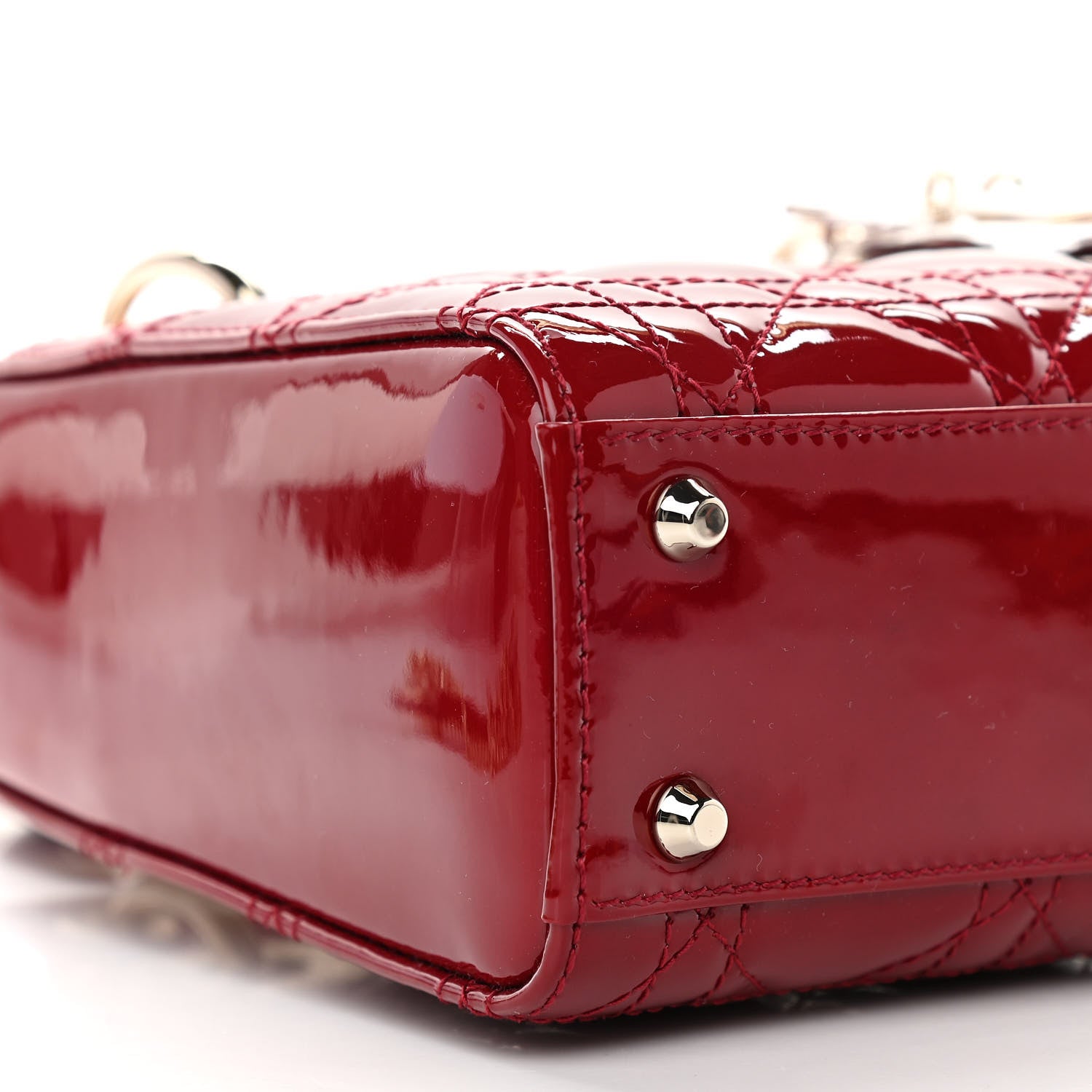 Christian Dior Patent Cannage Mini Lady Dior Red 5 of 11