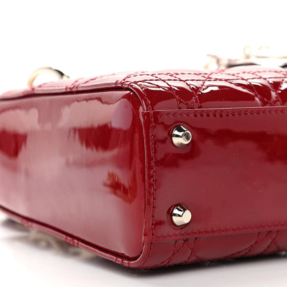 Christian Dior Patent Cannage Mini Lady Dior Red 5 of 11