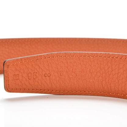 Hermes Box Togo 32mm Collier De Chien CDC Belt 95 Black Orange 4 of 5