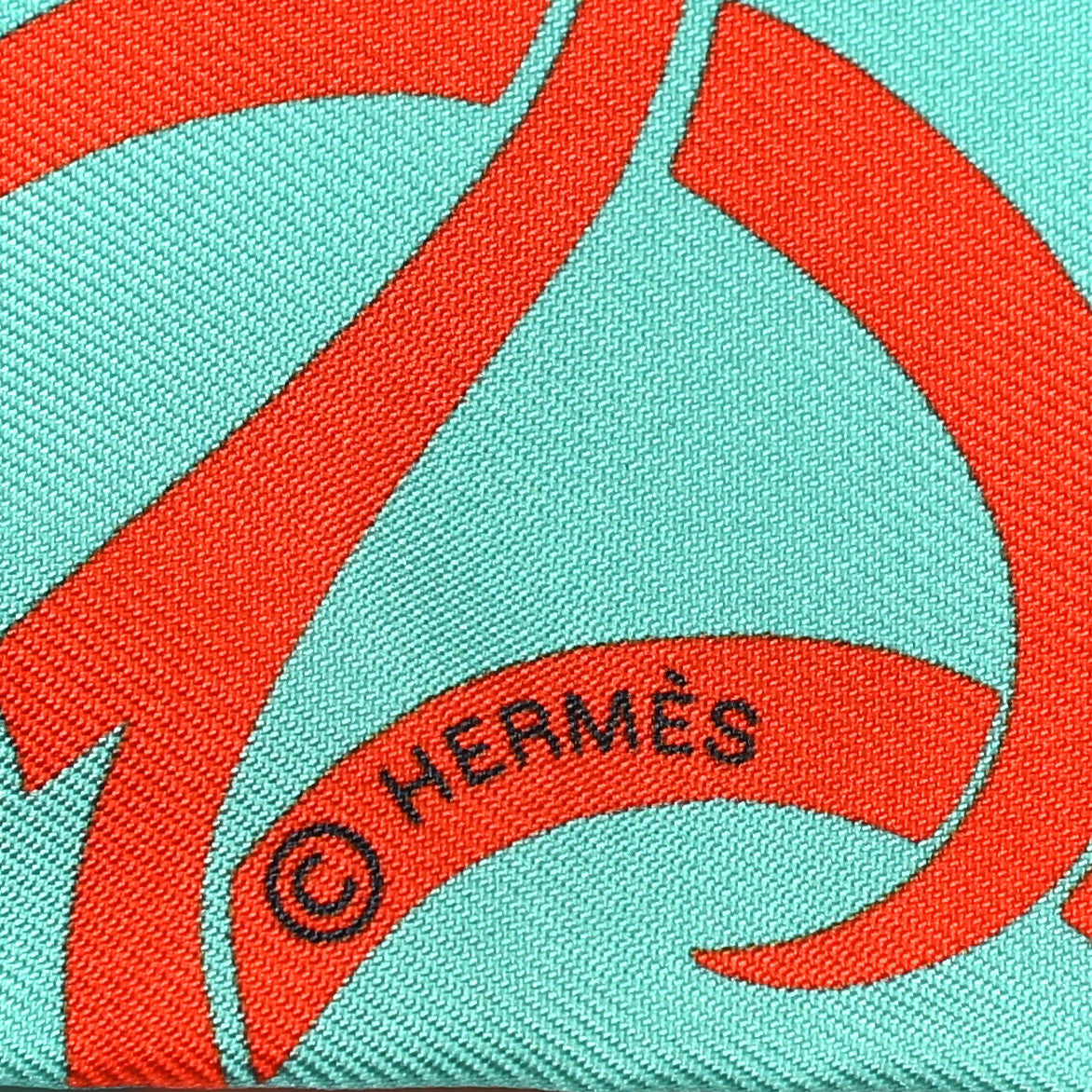Hermes Silk Ex-Libris en Cravates Maxi Twilly Capucine Turquoise Saumon 4 of 4