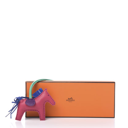 Hermes Milo Lambskin Grigri Rodeo Horse Bag Charm PM Rose Shocking Bleu Azteque Bleu Electrique Menthe Soufre Violet 4 of 4