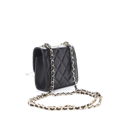 Chanel Lambskin Quilted Mini Trendy CC Chain Wallet Black 2 of 10