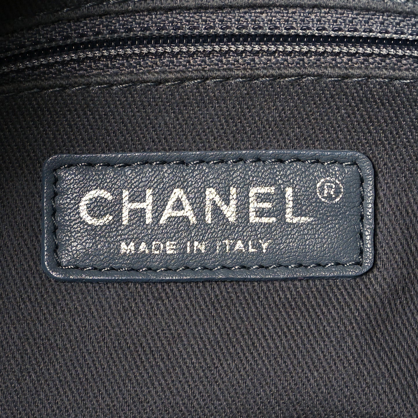 Iridescent Calfskin Quilted Relax CC Bowler Blue