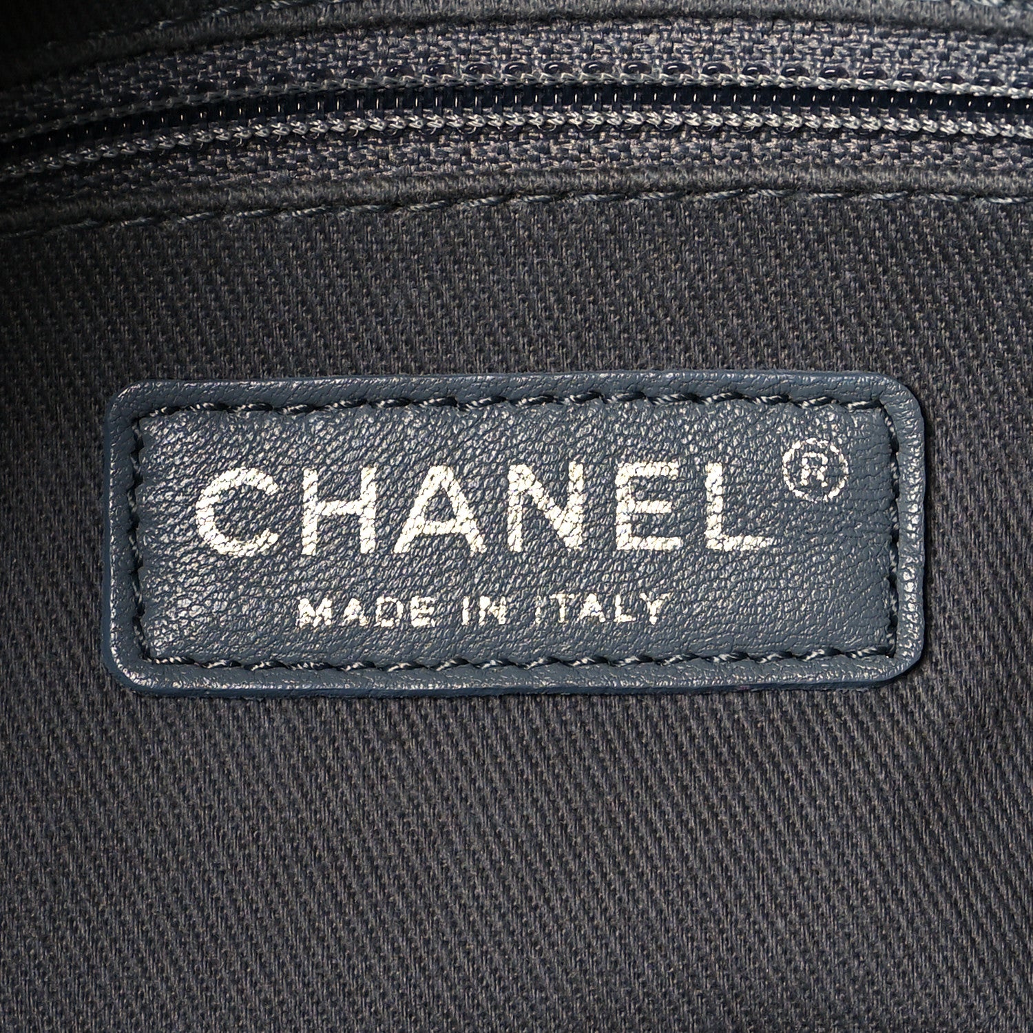 Chanel Iridescent Calfskin Quilted Relax CC Bowler Blue 10 of 12