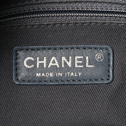 Chanel Iridescent Calfskin Quilted Relax CC Bowler Blue 10 of 12
