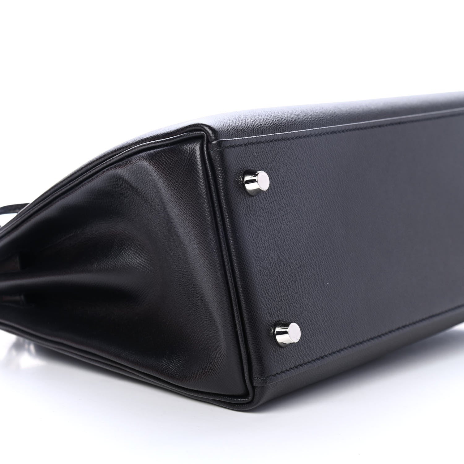 Hermes Madame Calfskin Kelly Retourne 28 Black 8 of 10