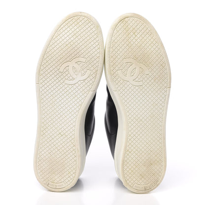Chanel Calfskin CC Womens Sneakers 37 Black 6 of 16