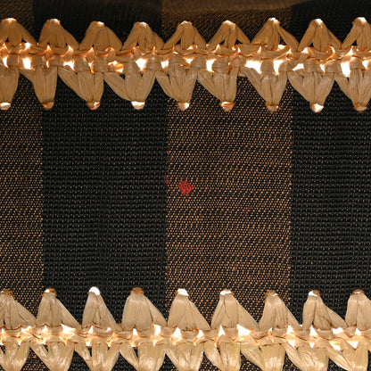 Fendi Fabric Jacquard Raffia Straw Pequin Gingham Woven Baguette Beige Black Natural 10 of 10