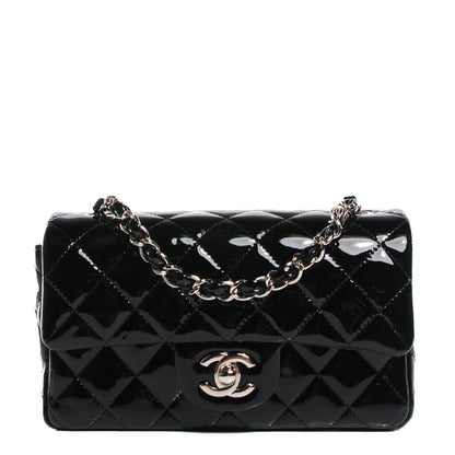 Chanel Patent Calfskin Quilted Mini Rectangular Flap Black 1 of 8