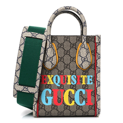 Gucci GG Supreme Monogram Exquisite Mini Vertical Tote Beige Ebony Blue Crop Live Red 1 of 10