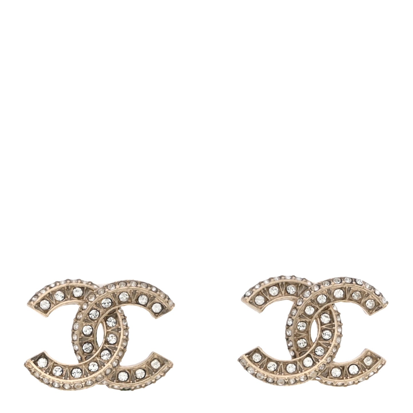 Crystal Timeless CC Earrings Light Gold