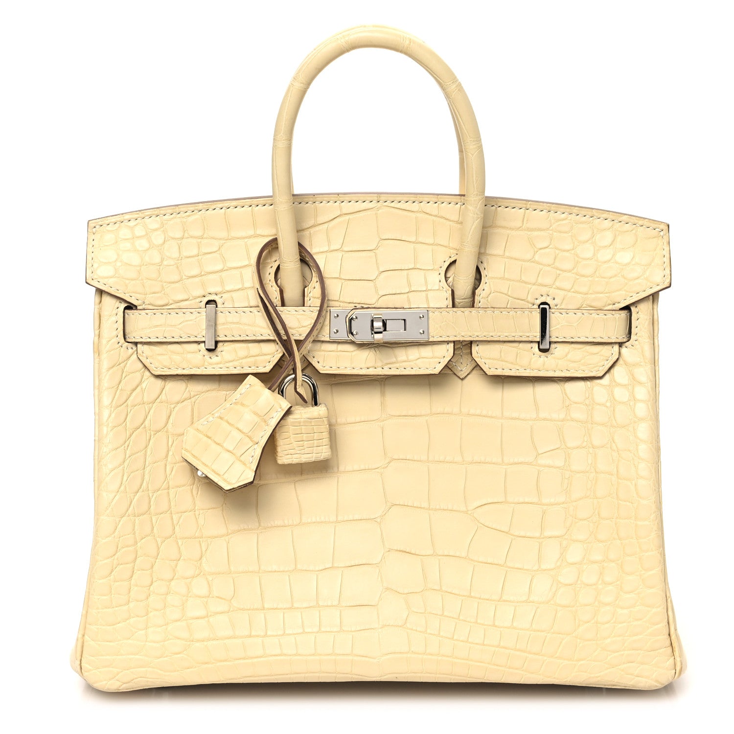 Hermes Matte Alligator Birkin 25 Vanille 1 of 11