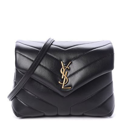Saint Laurent Calfskin Y Quilted Monogram Toy Loulou Crossbody Bag Black 1 of 7