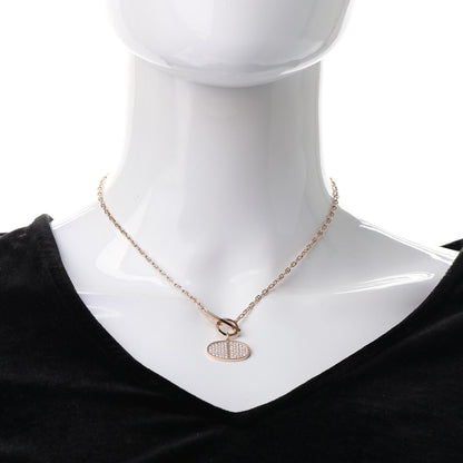 Hermes 18K Rose Gold Diamond Chaine D'Ancre Verso Pendant Necklace ST 2 of 5
