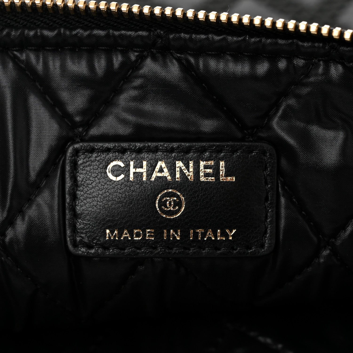 Chanel Lambskin Stitched Quilted Medium Cosmetic Case Black 5 of 7