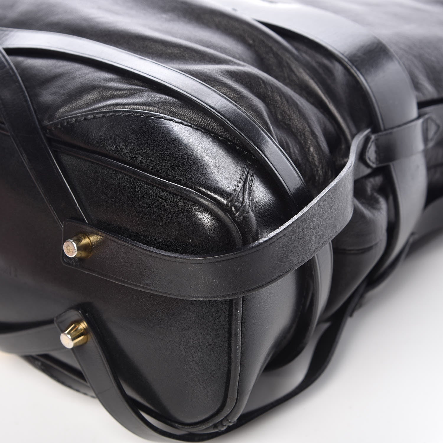Burberry Soft Lambskin Bridle Calfskin Medium Gosford Hobo Black 7 of 16