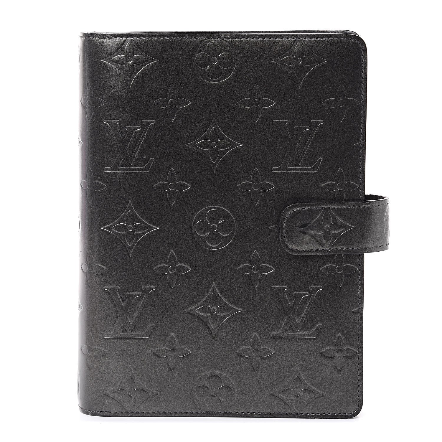Louis Vuitton Mat Monogram Medium Ring Agenda Cover Black 1 of 11