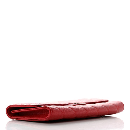 Chanel Caviar Quilted Travel Wallet Red 5 of 9