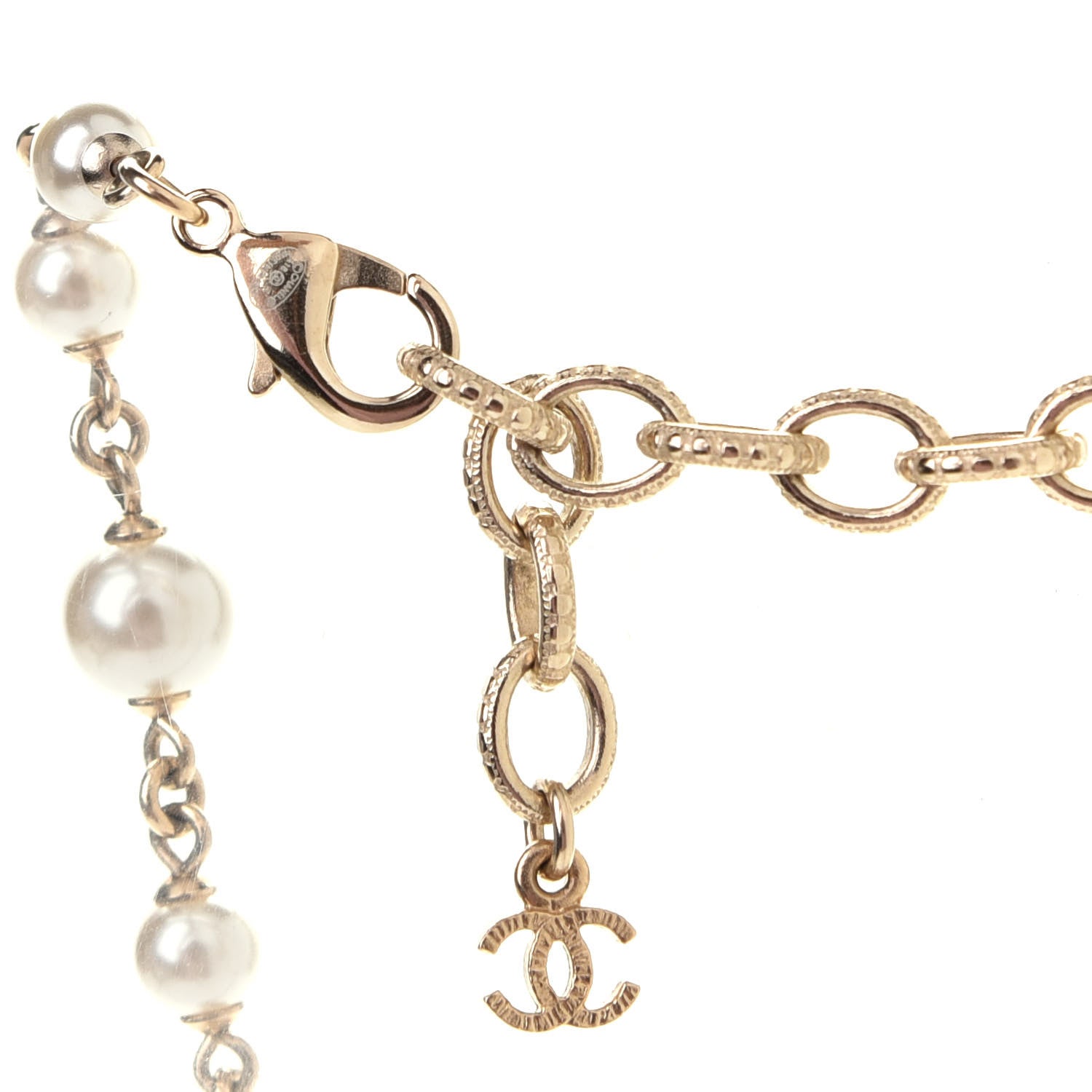 Chanel Pearl Multi Strand CC Caged Short Necklace Gold 4 of 4