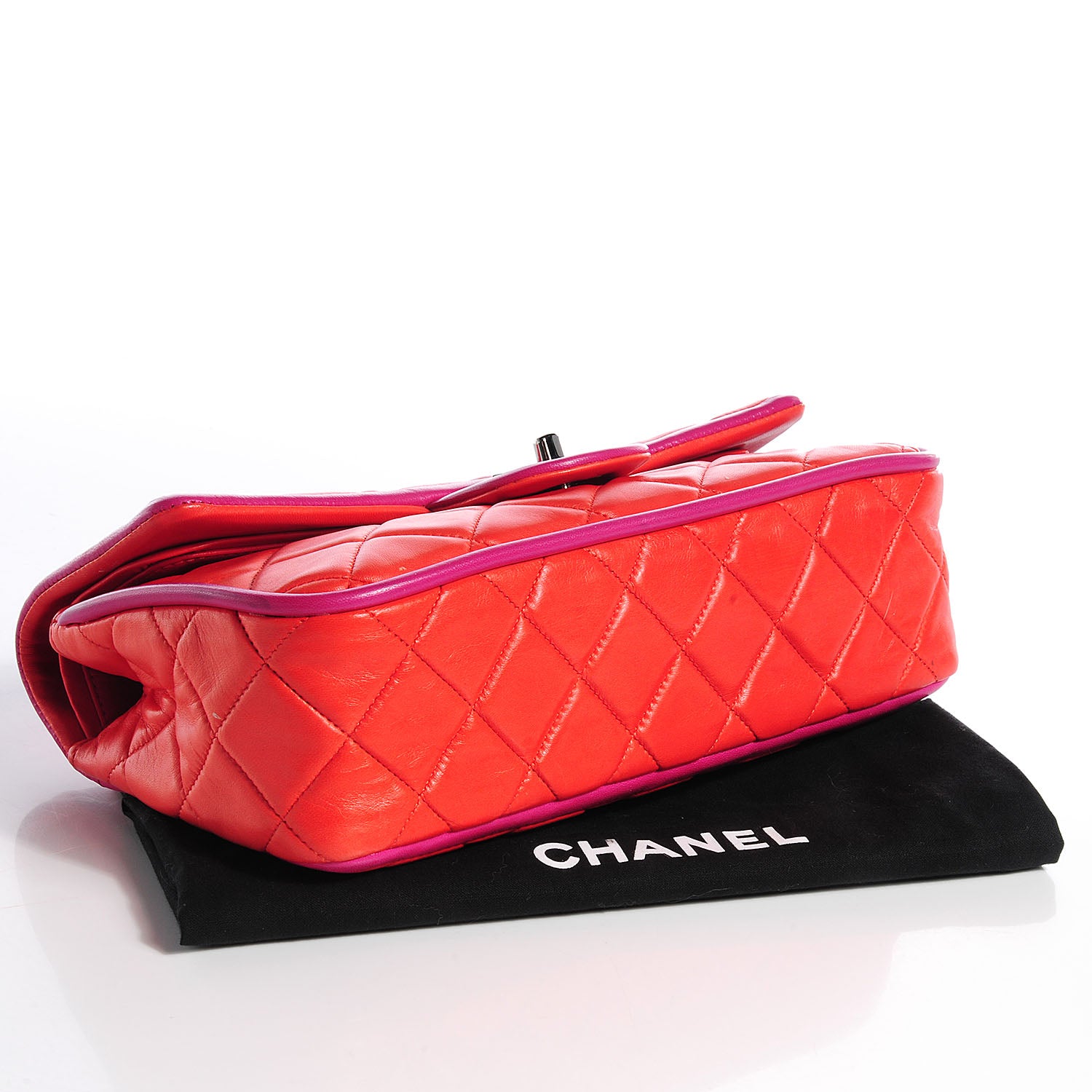 Chanel Lambskin Quilted Medium Double Flap Coral 4 of 9
