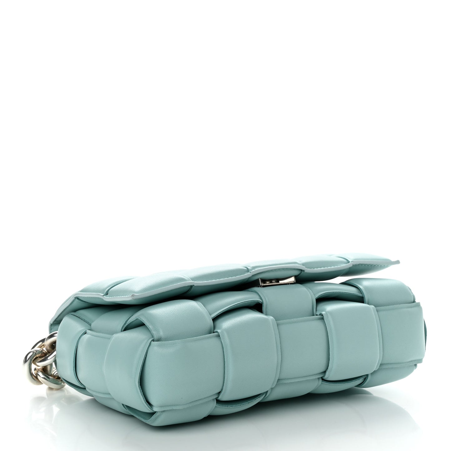 Lambskin Maxi Intreccio Padded Chain Cassette Crossbody Bag Spearmint