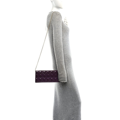 Christian Dior Patent Cannage Lady Dior Convertible Clutch Purple 2 of 12