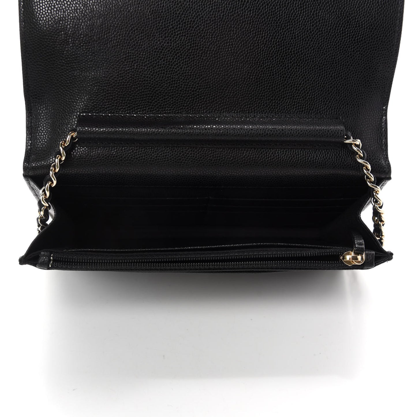 Caviar Camellia Embossed Wallet On Chain WOC Black