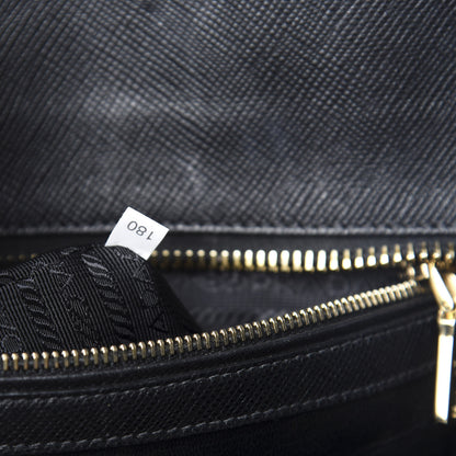 Prada Saffiano Cuir Top Handle Dome Tote Black 9 of 11