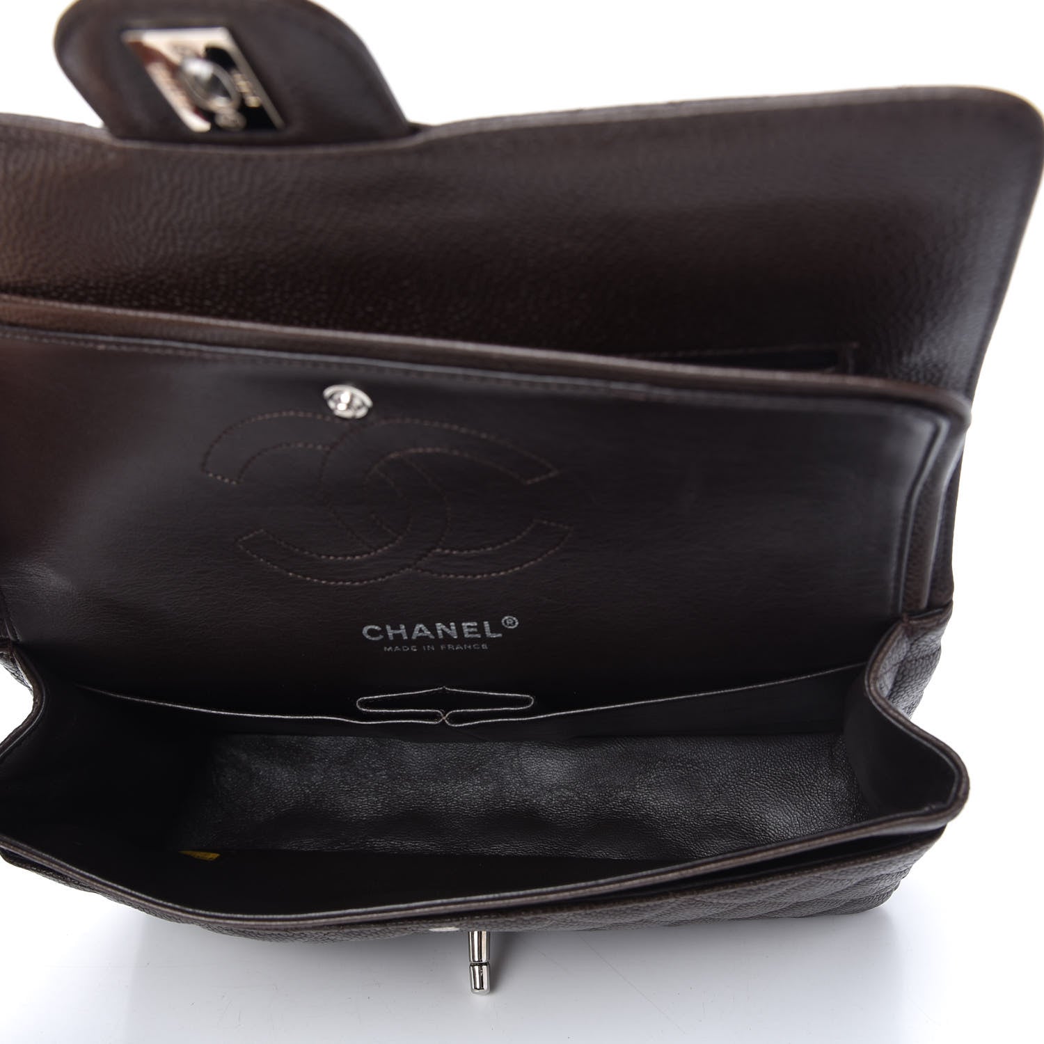 Chanel Caviar Quilted Medium Double Flap Brown 5 of 10
