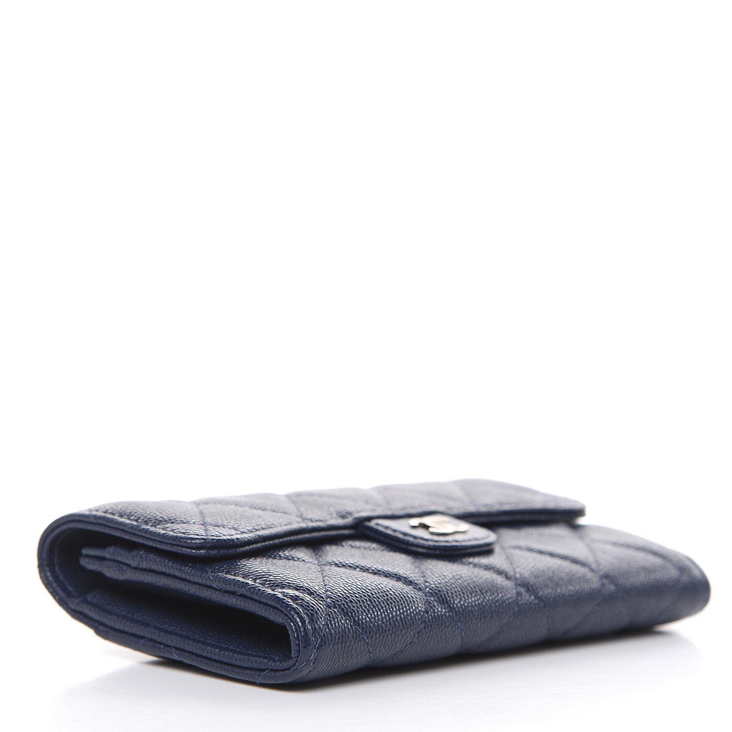 Chanel Caviar Quilted Medium Flap Wallet Blue 4 of 8