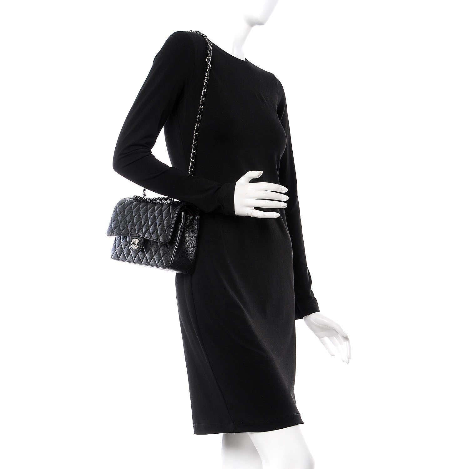 Chanel Caviar Quilted Medium Double Flap Black 3 of 8