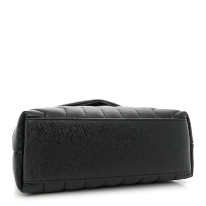 Saint Laurent Grain de Poudre Calfskin Y Quilted Monogram Small Loulou Chain Satchel Black 4 of 11