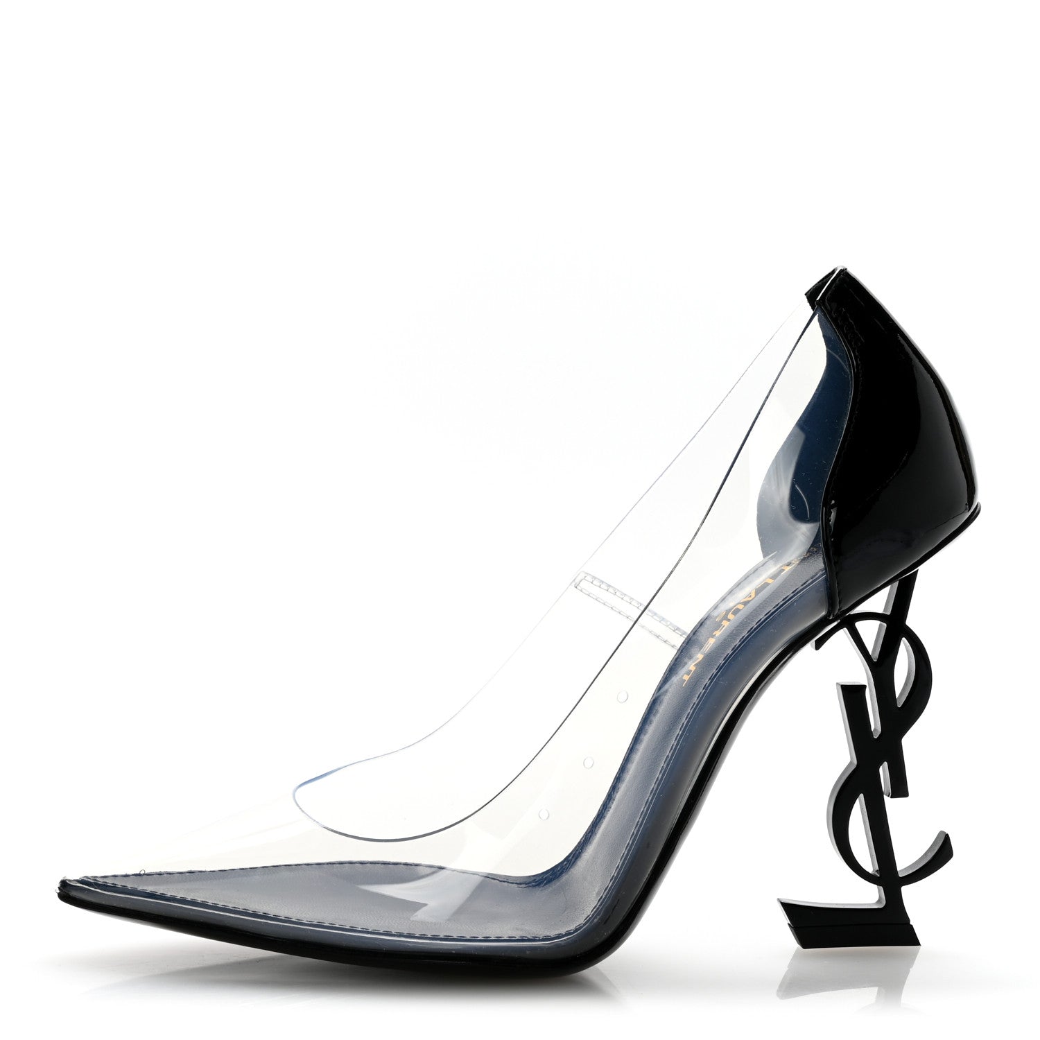 Saint Laurent Patent Calfskin PVC Opyum 110 Pump 36.5 Black Transparent 1 of 9