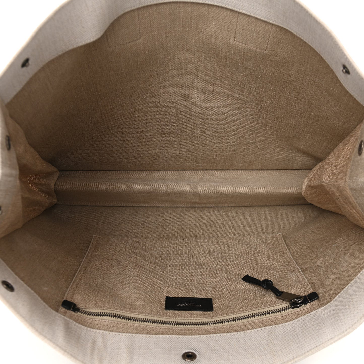 Linen Calfskin Rive Gauche Tote Optic White