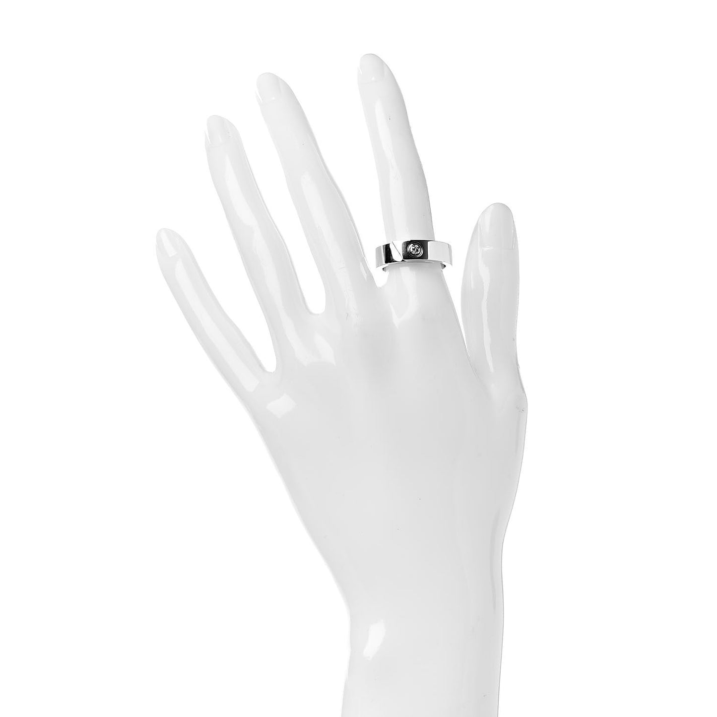 18K White Gold Diamond Anniversary Band Ring 53 6.25