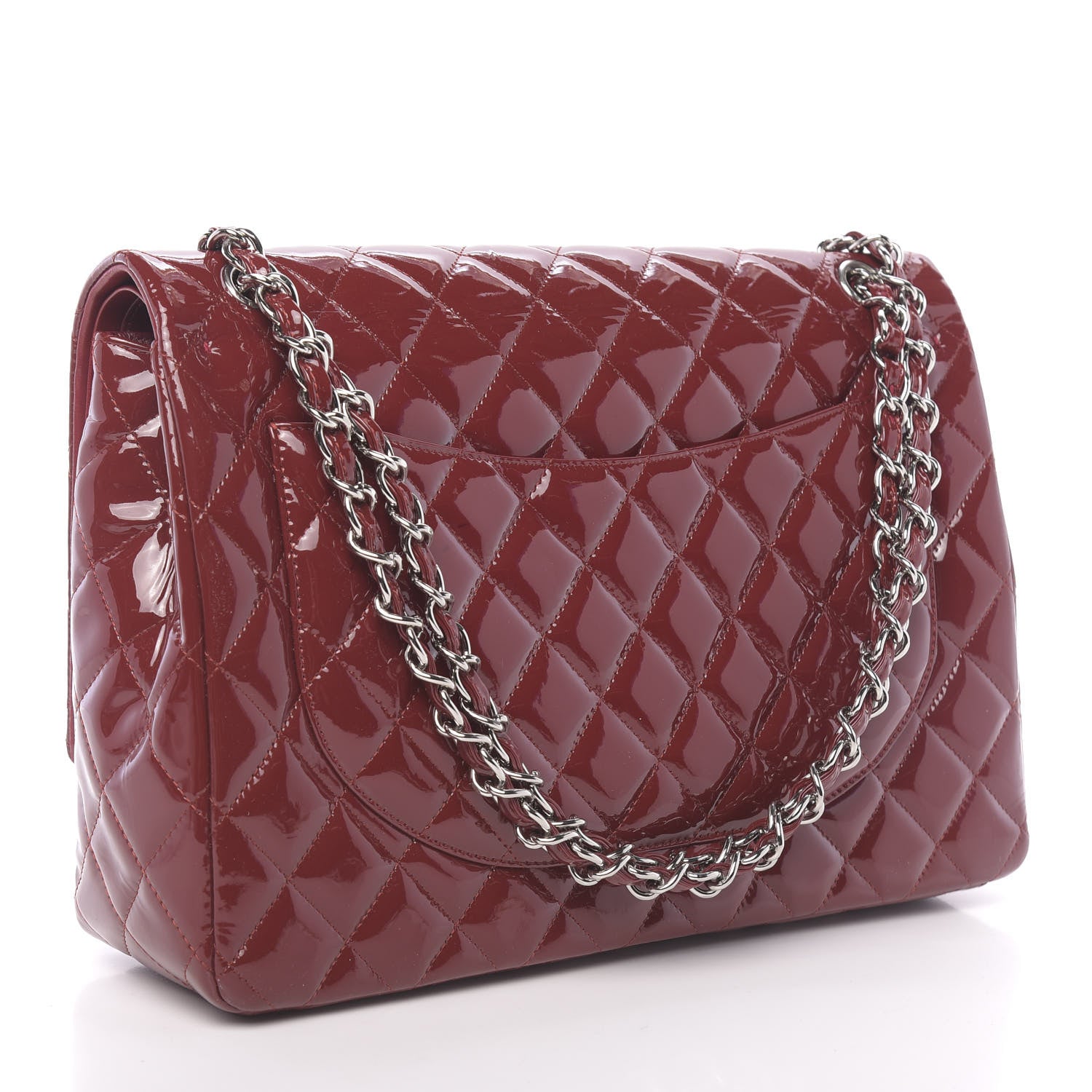 Chanel Patent Quilted Maxi Double Flap Red 3 of 14