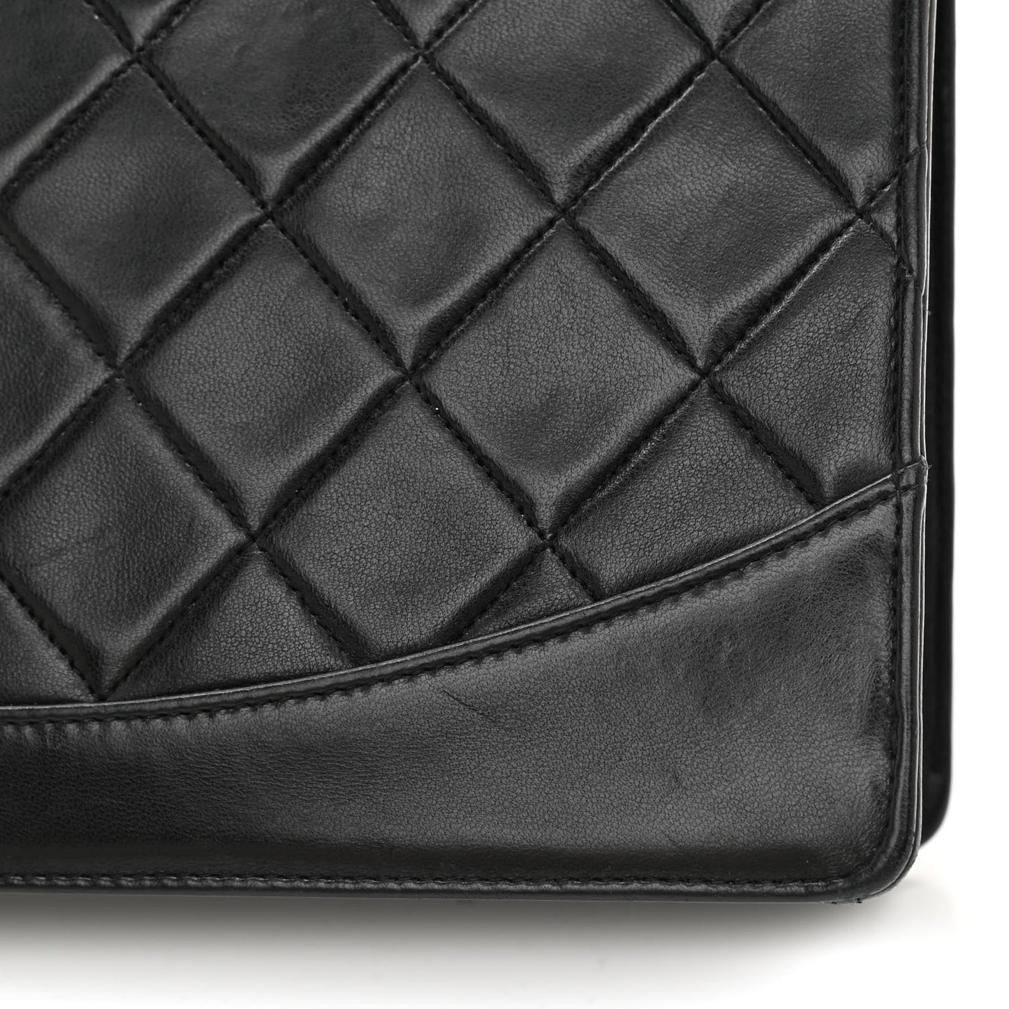 Lambskin Quilted Medium Mademoiselle Single Flap Black