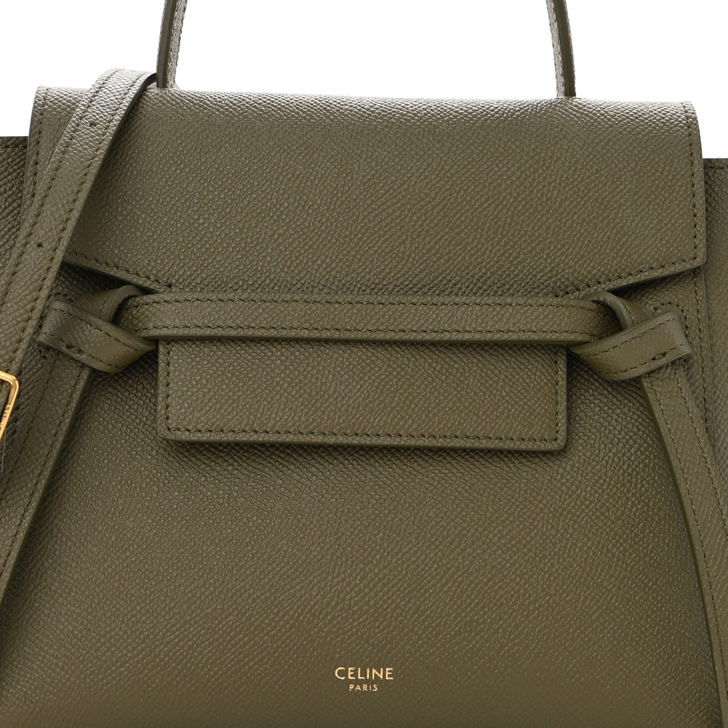 Celine Grained Calfskin Nano Belt Bag Army Green 8 of 10