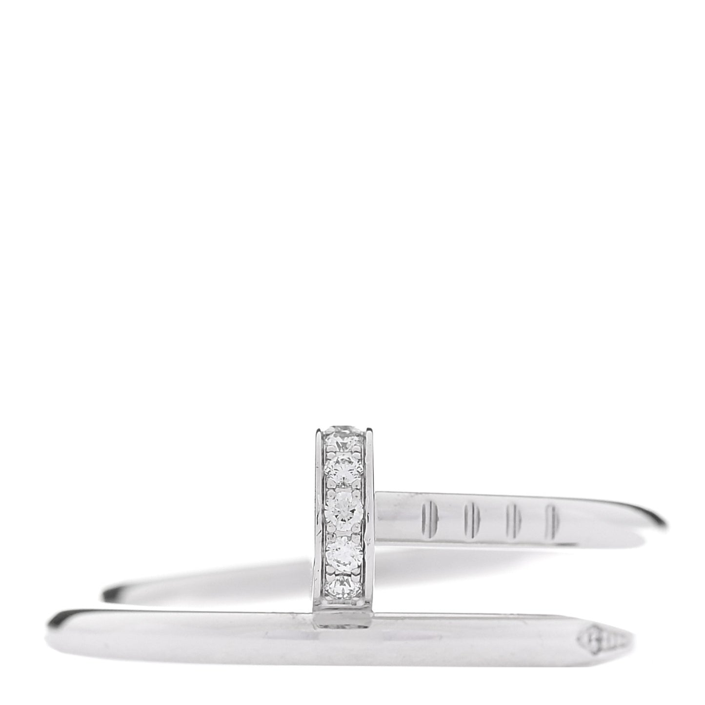 18K White Gold Diamond Small Juste Un Clou Ring 53 6.5