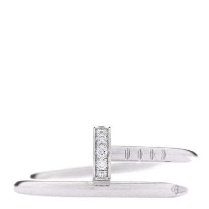 Cartier 18K White Gold Diamond Small Juste Un Clou Ring 53 6.5 1 of 5