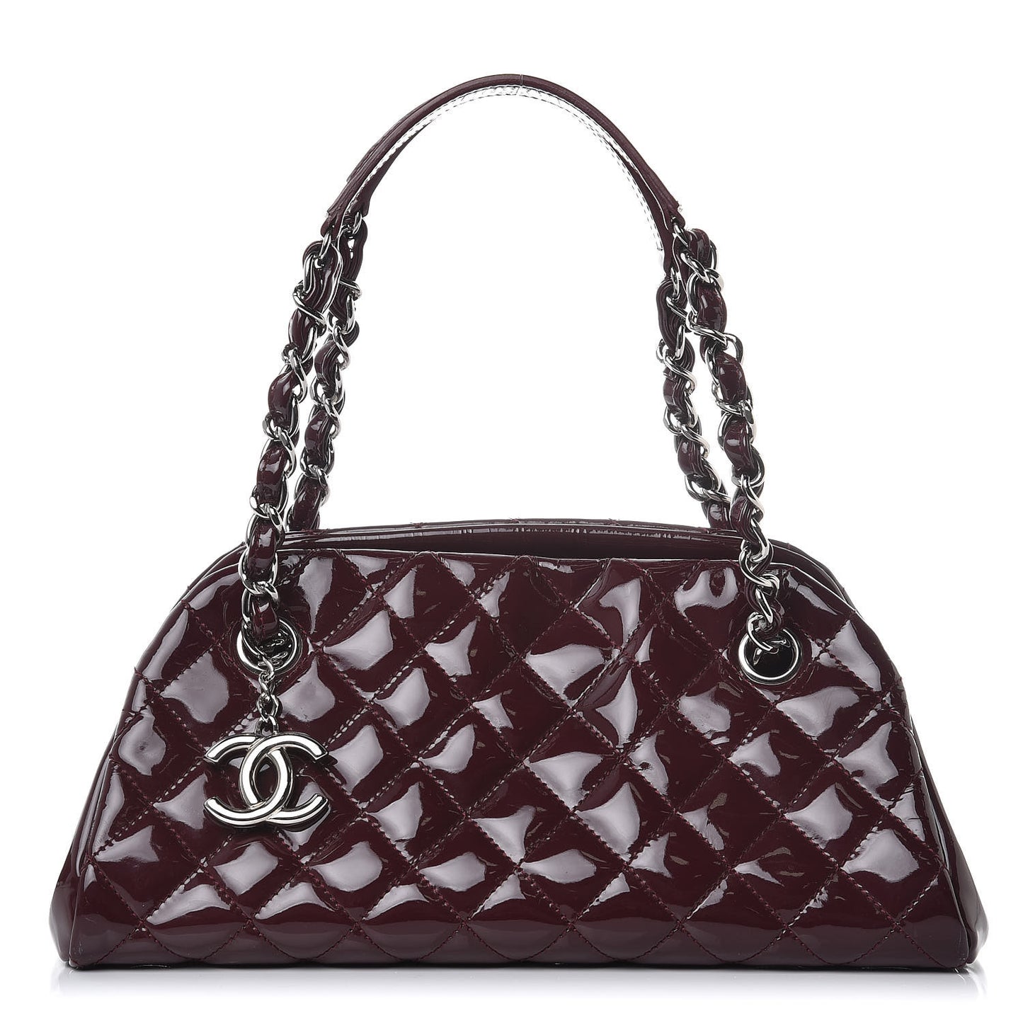 Patent Quilted Small Just Mademoiselle Burgundy