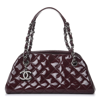 Chanel Patent Quilted Small Just Mademoiselle Burgundy 1 of 11