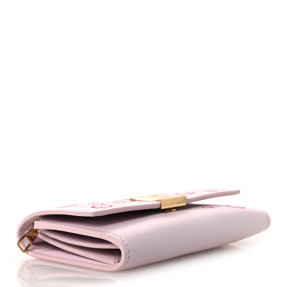 Louis Vuitton LV X TM Lambskin Embroidered Cherry Blossom Capucines Compact Wallet Pink 4 of 9