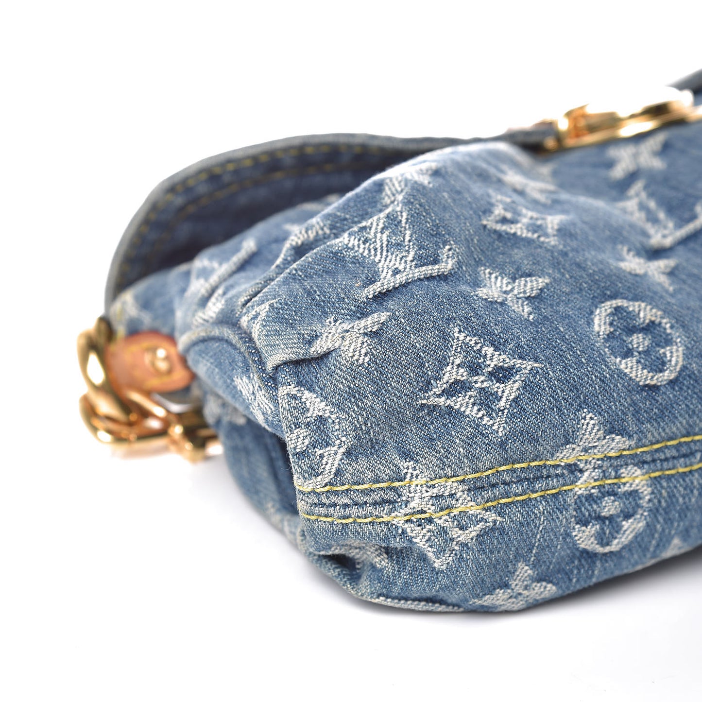 Monogram Denim Mini Pleaty Blue
