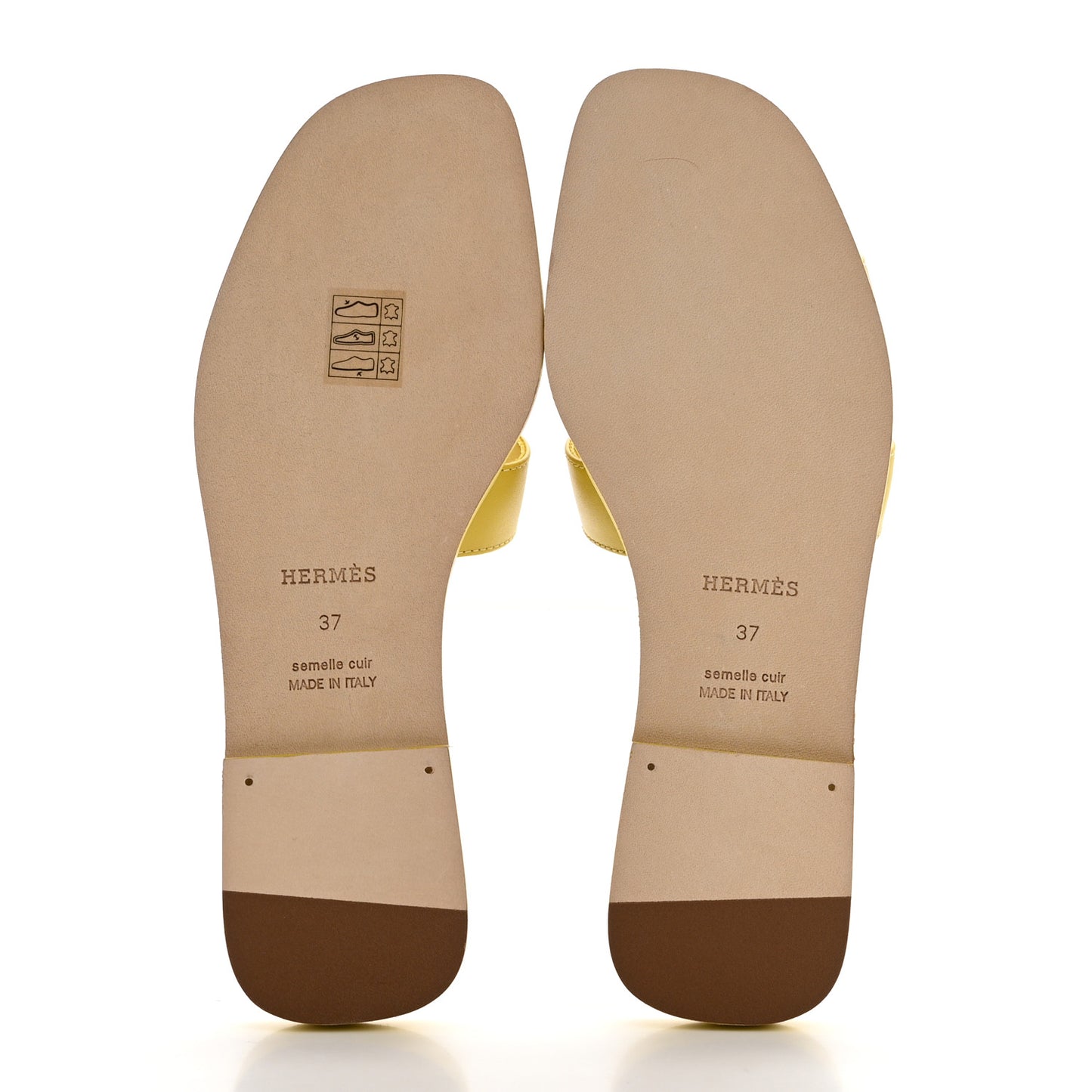 Box Calfskin Oran Sandals 37 Jaune Imperial
