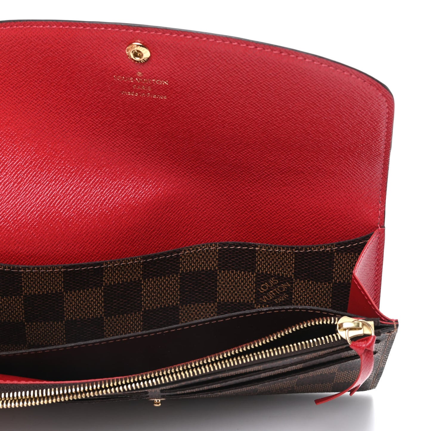 Damier Ebene Emilie Wallet Red